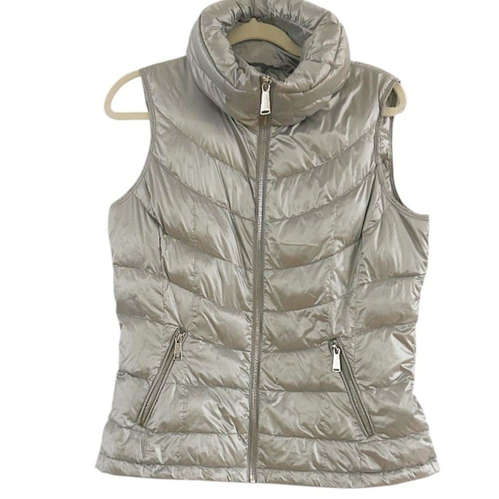 Calvin Klein Down Puffer Vest Size Medium Silver - Picture 4 of 14